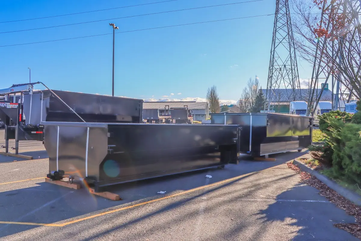 Roll-off dumpster ready for waste disposal at job site for Roofing Dumpster Rental in Tucson Mountains